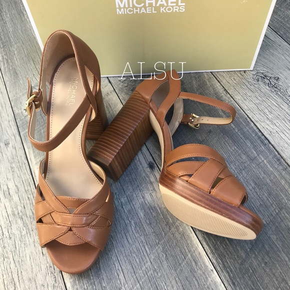 MichaelKors Annalise Platform Leather Acorn BrownW - Picture 6 of 8